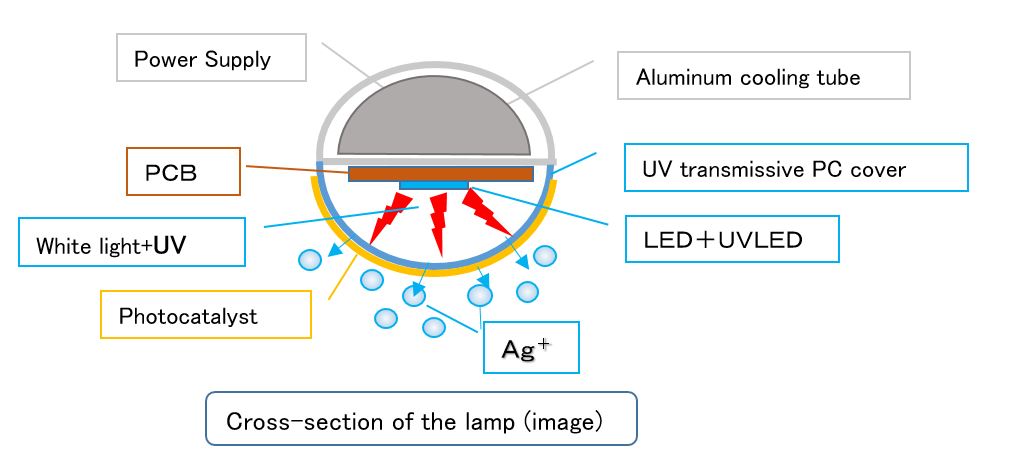 光触媒ランプの仕組み